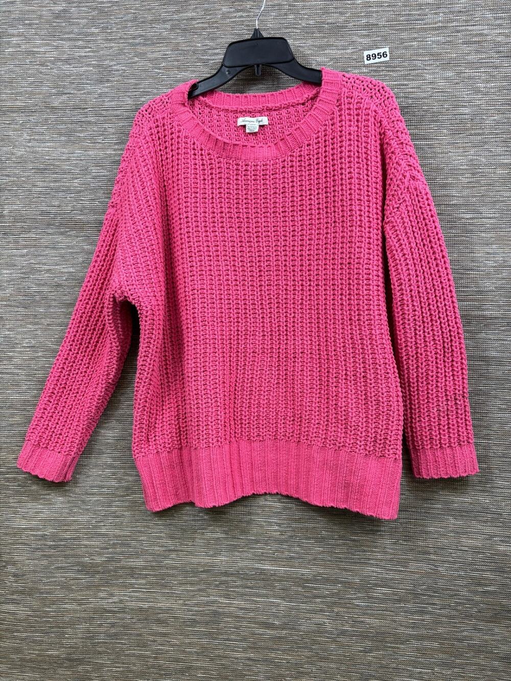 American Eagle Oversized Outfitters Vibrant Pink Crew Neck Sweater Size XS